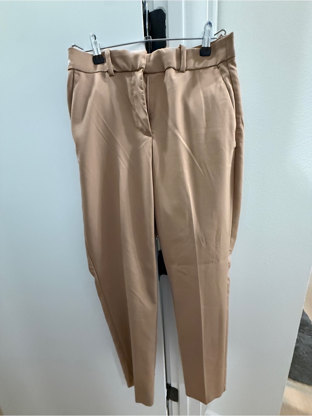 H&M Tailored High-Waist Trousers — Tan
